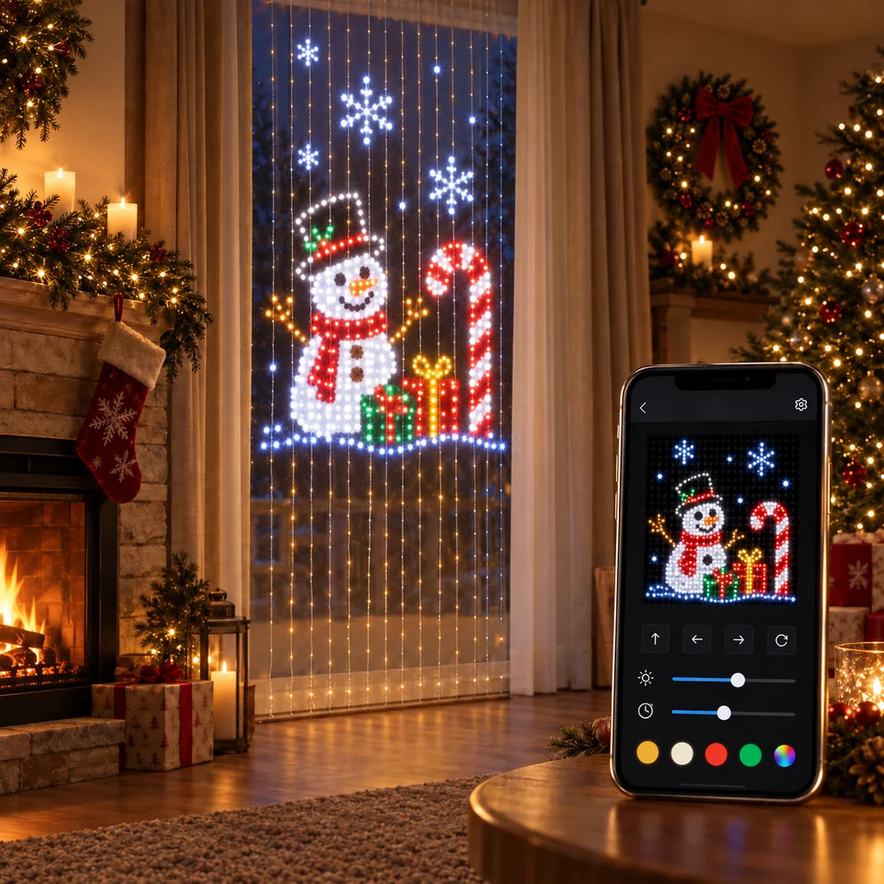 Tenda LED Natalizia Smart – Luci e Fiabe™
