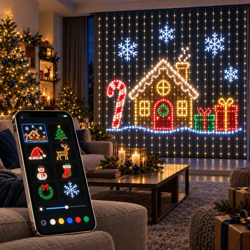 Tenda LED Natalizia Smart – Luci e Fiabe™